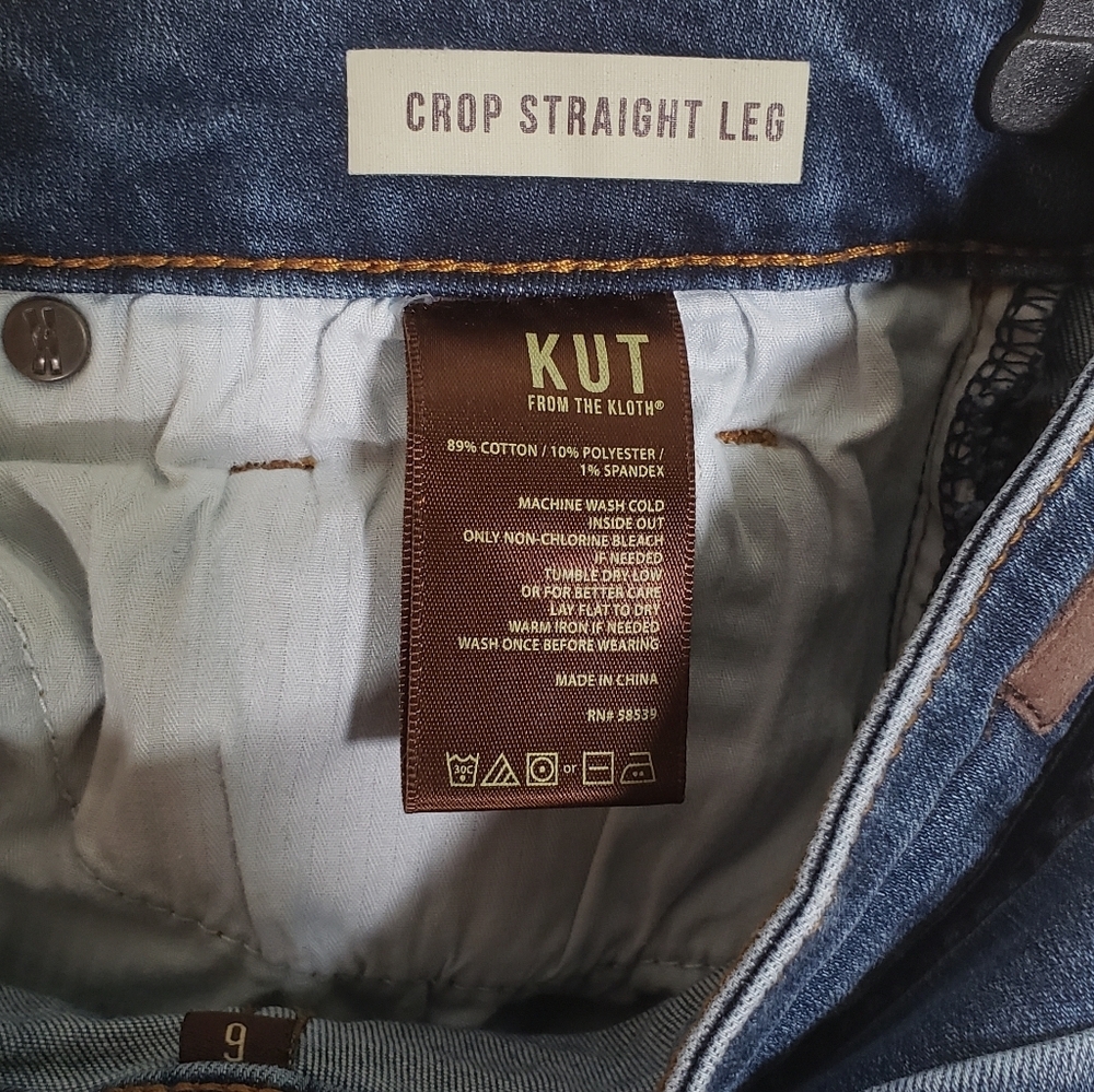 Kut From the Kloth Crop Straight Leg Mid Rise Jeans Women's 6 - Picture 8 of 11